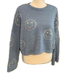 Blue Happy Face sweater by Sincerely Jules - Medium